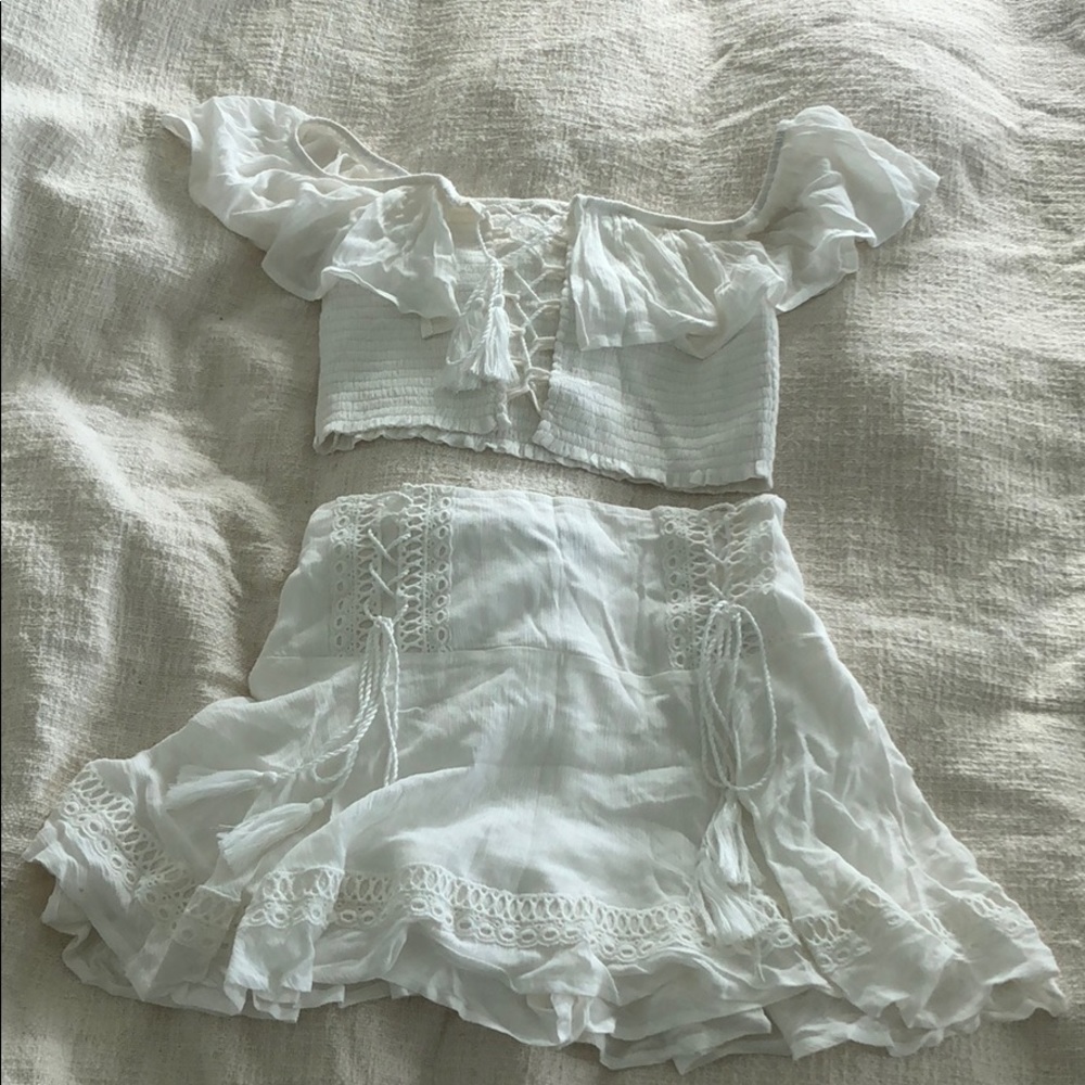 Fashion nova Two piece white set